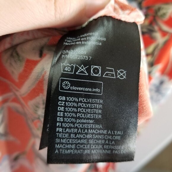 Nwot H&M Dark Orange Floral  Print Creped Midi Dress 8 - Picture 8 of 15